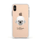 Dandie Dinmont Terrier Personalised Apple iPhone Xs Impact Case White Edge on Gold Phone