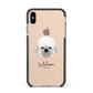 Dandie Dinmont Terrier Personalised Apple iPhone Xs Max Impact Case Black Edge on Gold Phone