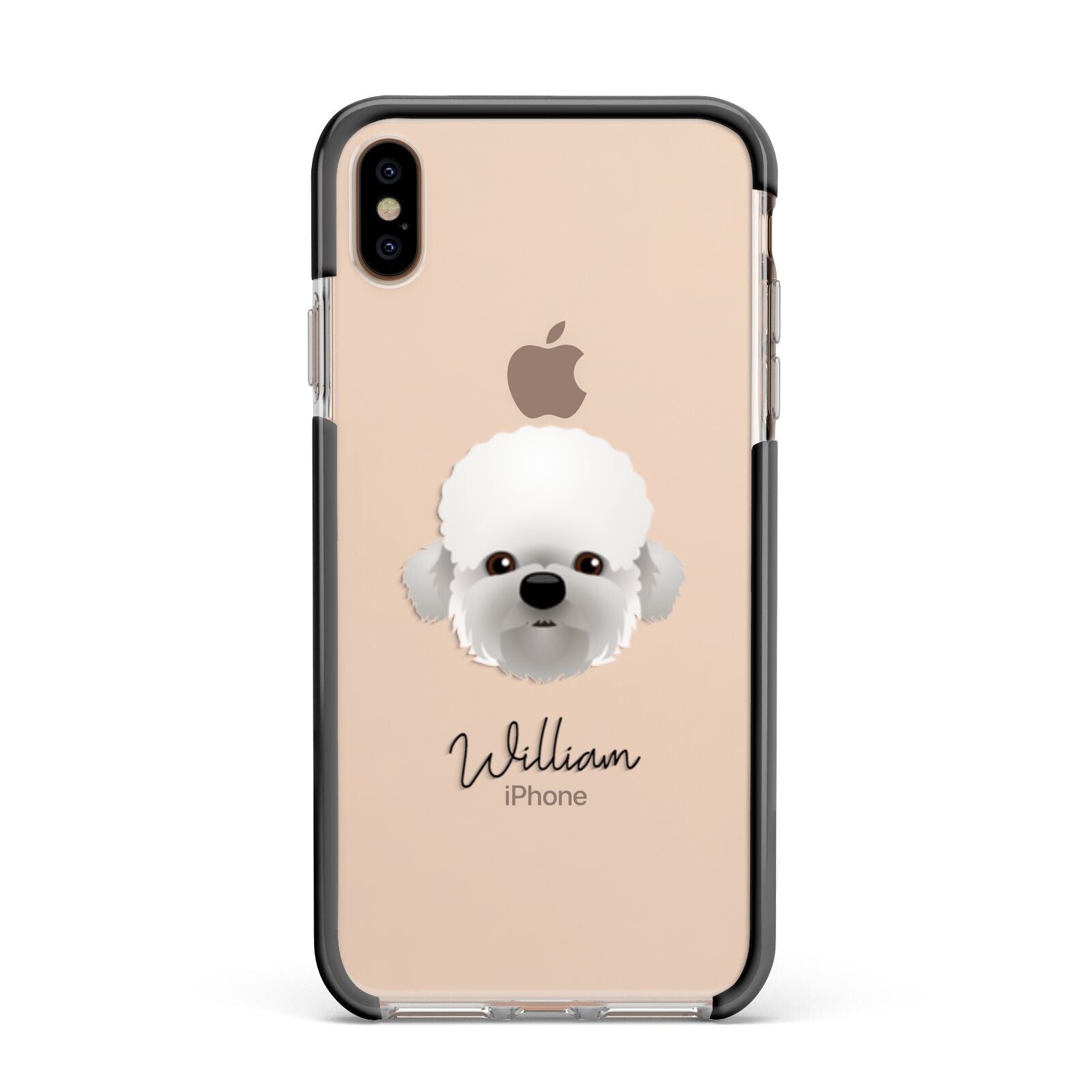 Dandie Dinmont Terrier Personalised Apple iPhone Xs Max Impact Case Black Edge on Gold Phone
