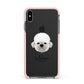Dandie Dinmont Terrier Personalised Apple iPhone Xs Max Impact Case Pink Edge on Black Phone
