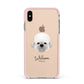 Dandie Dinmont Terrier Personalised Apple iPhone Xs Max Impact Case Pink Edge on Gold Phone