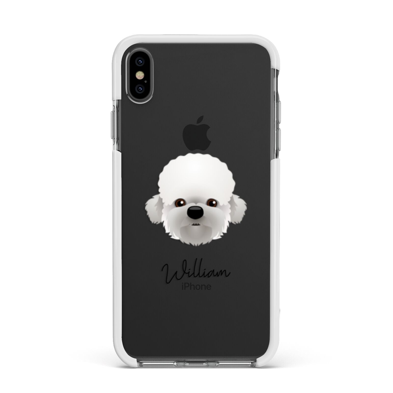 Dandie Dinmont Terrier Personalised Apple iPhone Xs Max Impact Case White Edge on Black Phone
