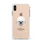 Dandie Dinmont Terrier Personalised Apple iPhone Xs Max Impact Case White Edge on Gold Phone