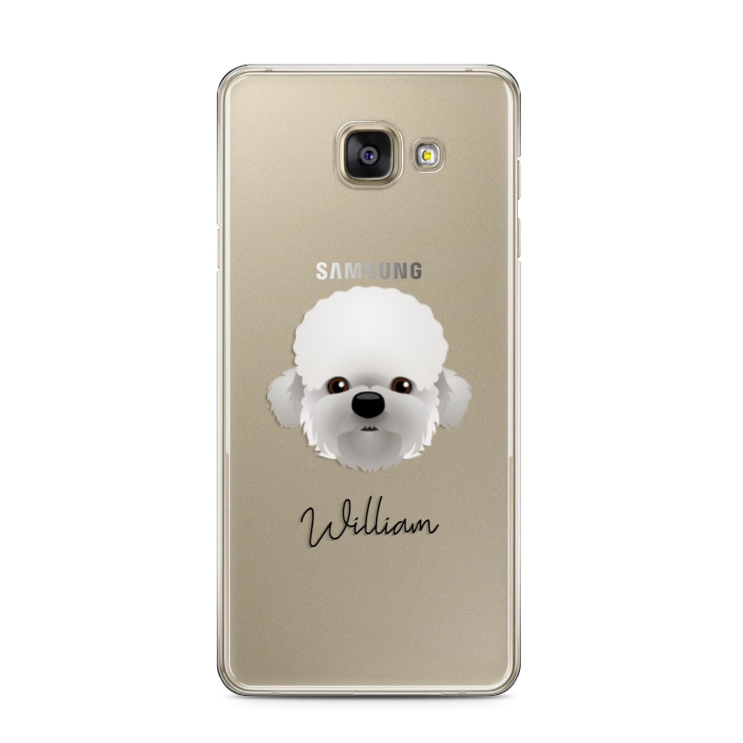 Dandie Dinmont Terrier Personalised Samsung Galaxy A3 2016 Case on gold phone