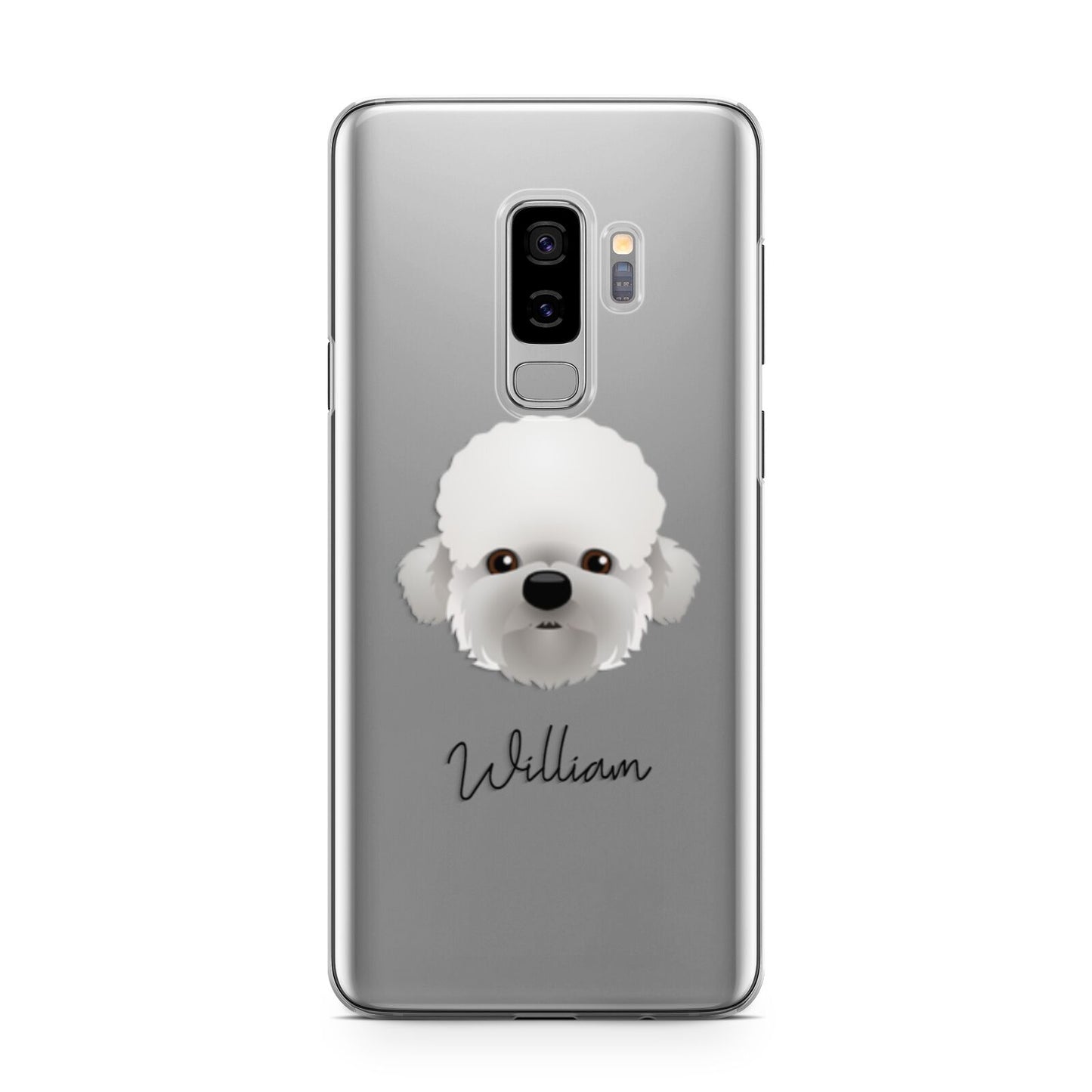 Dandie Dinmont Terrier Personalised Samsung Galaxy S9 Plus Case on Silver phone