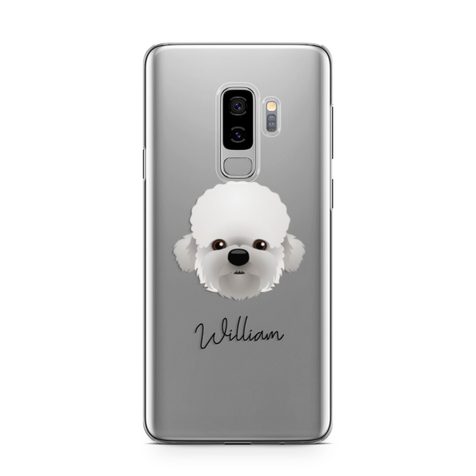 Dandie Dinmont Terrier Personalised Samsung Galaxy S9 Plus Case on Silver phone