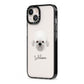 Dandie Dinmont Terrier Personalised iPhone 13 Black Impact Case Side Angle on Silver phone
