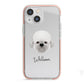 Dandie Dinmont Terrier Personalised iPhone 13 Mini TPU Impact Case with Pink Edges