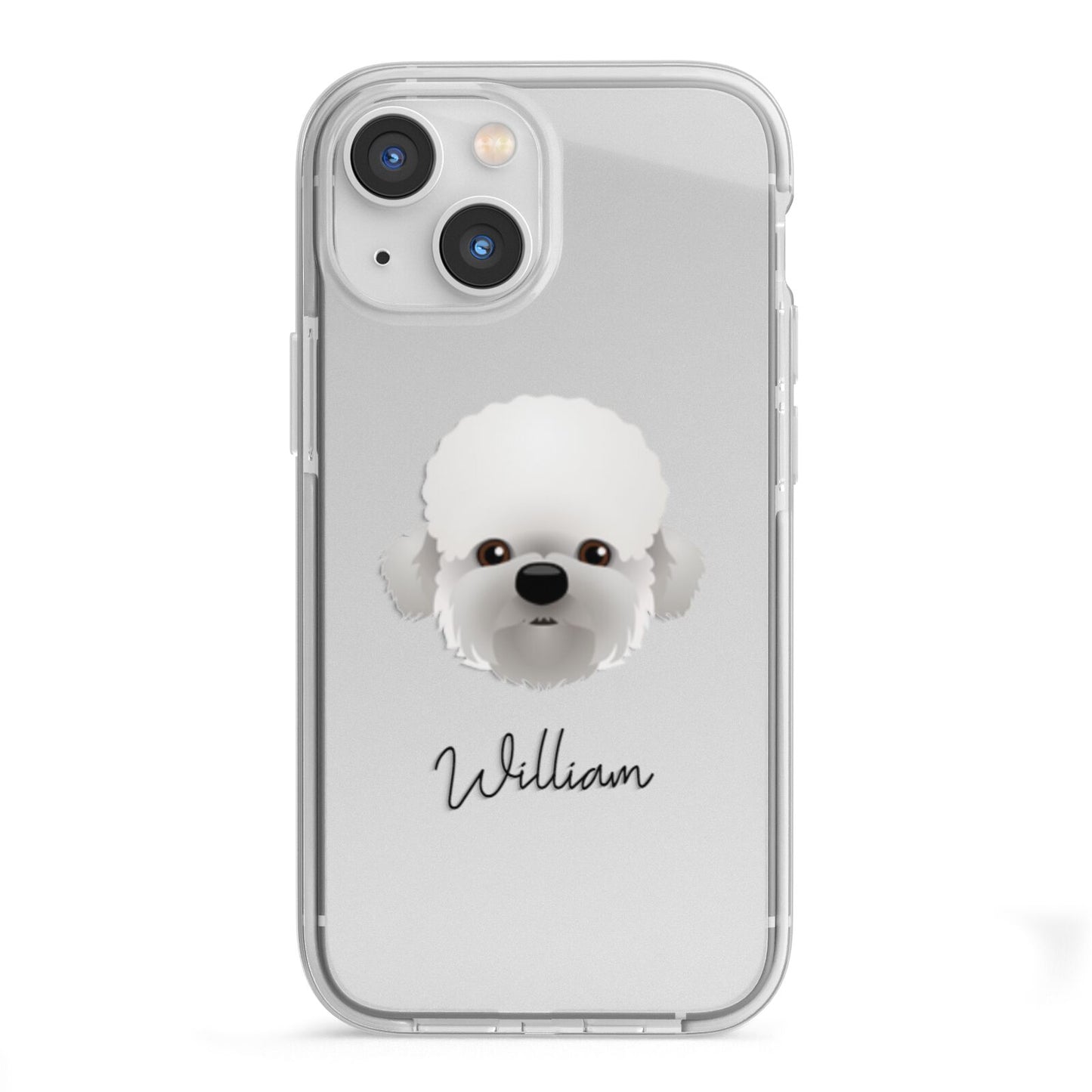 Dandie Dinmont Terrier Personalised iPhone 13 Mini TPU Impact Case with White Edges