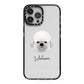 Dandie Dinmont Terrier Personalised iPhone 13 Pro Max Black Impact Case on Silver phone