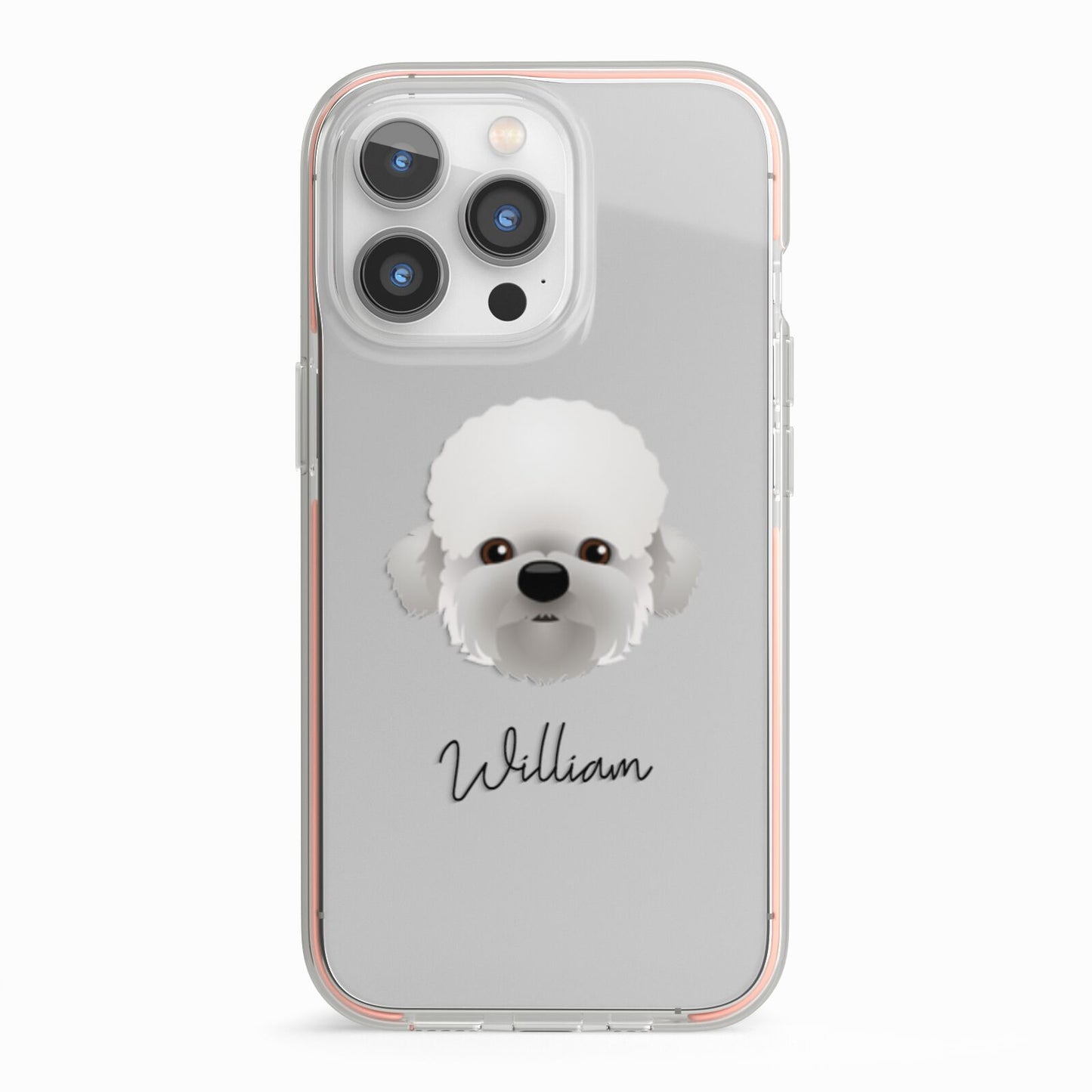 Dandie Dinmont Terrier Personalised iPhone 13 Pro TPU Impact Case with Pink Edges