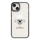 Dandie Dinmont Terrier Personalised iPhone 14 Black Impact Case on Silver phone