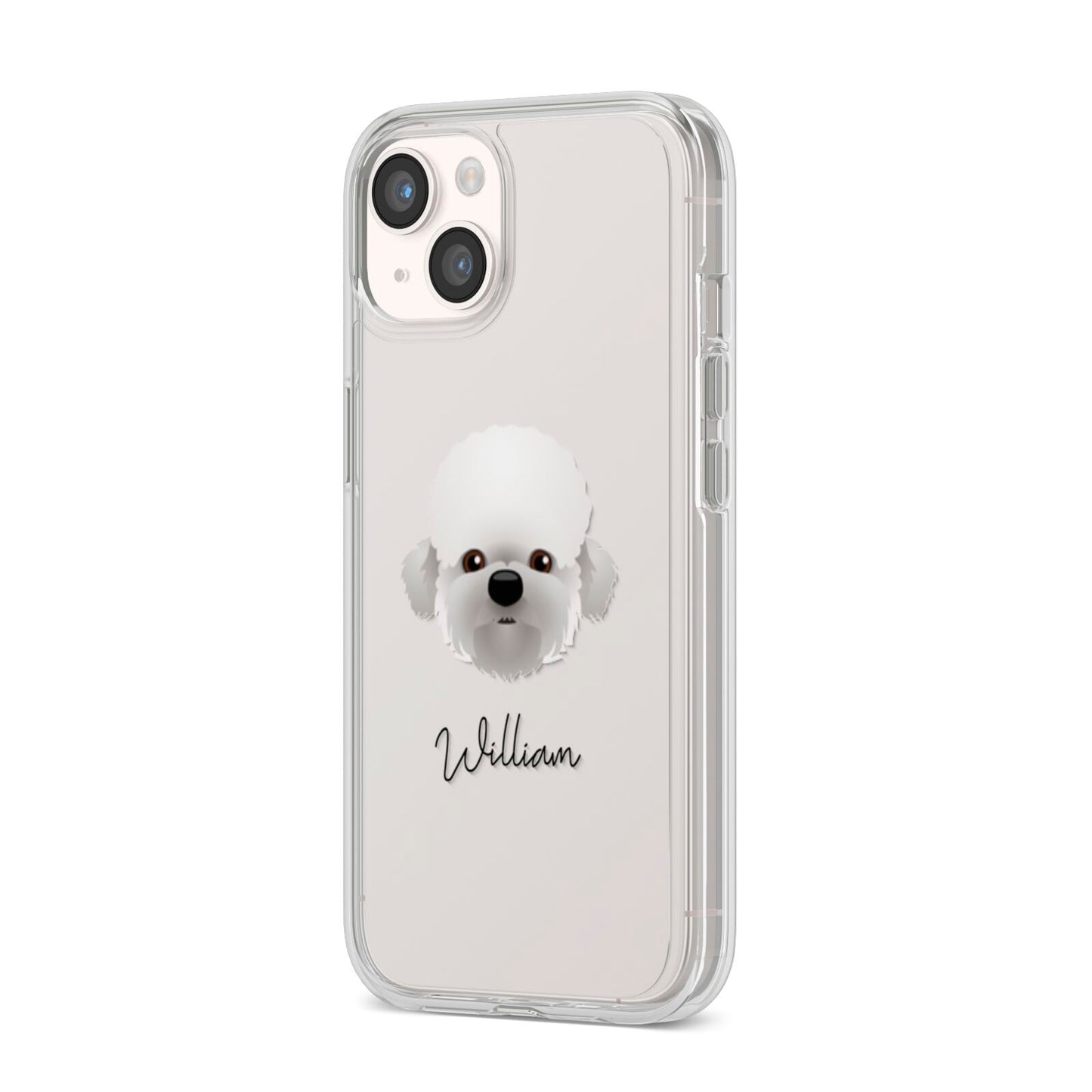 Dandie Dinmont Terrier Personalised iPhone 14 Clear Tough Case Starlight Angled Image