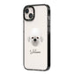 Dandie Dinmont Terrier Personalised iPhone 14 Plus Black Impact Case Side Angle on Silver phone