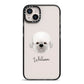 Dandie Dinmont Terrier Personalised iPhone 14 Plus Black Impact Case on Silver phone