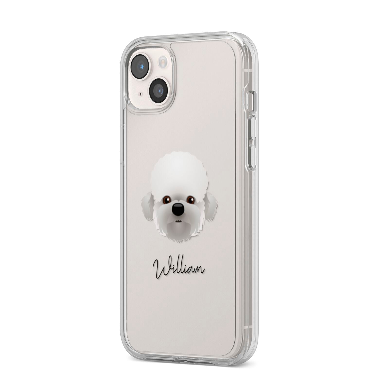 Dandie Dinmont Terrier Personalised iPhone 14 Plus Clear Tough Case Starlight Angled Image
