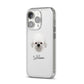 Dandie Dinmont Terrier Personalised iPhone 14 Pro Clear Tough Case Silver Angled Image