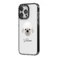 Dandie Dinmont Terrier Personalised iPhone 14 Pro Max Black Impact Case Side Angle on Silver phone