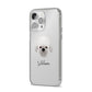 Dandie Dinmont Terrier Personalised iPhone 14 Pro Max Clear Tough Case Silver Angled Image