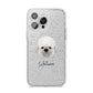 Dandie Dinmont Terrier Personalised iPhone 14 Pro Max Glitter Tough Case Silver