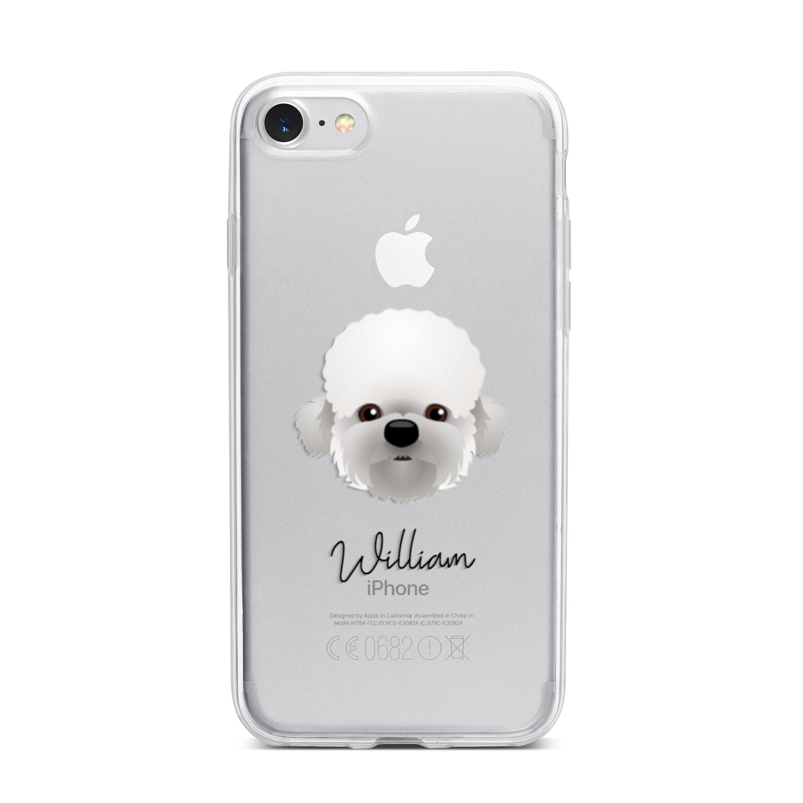 Dandie Dinmont Terrier Personalised iPhone 7 Bumper Case on Silver iPhone