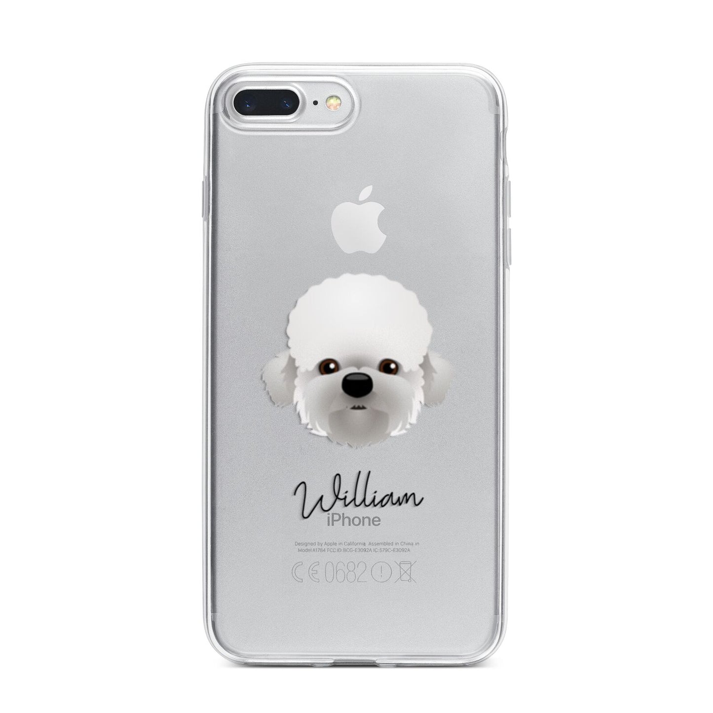 Dandie Dinmont Terrier Personalised iPhone 7 Plus Bumper Case on Silver iPhone
