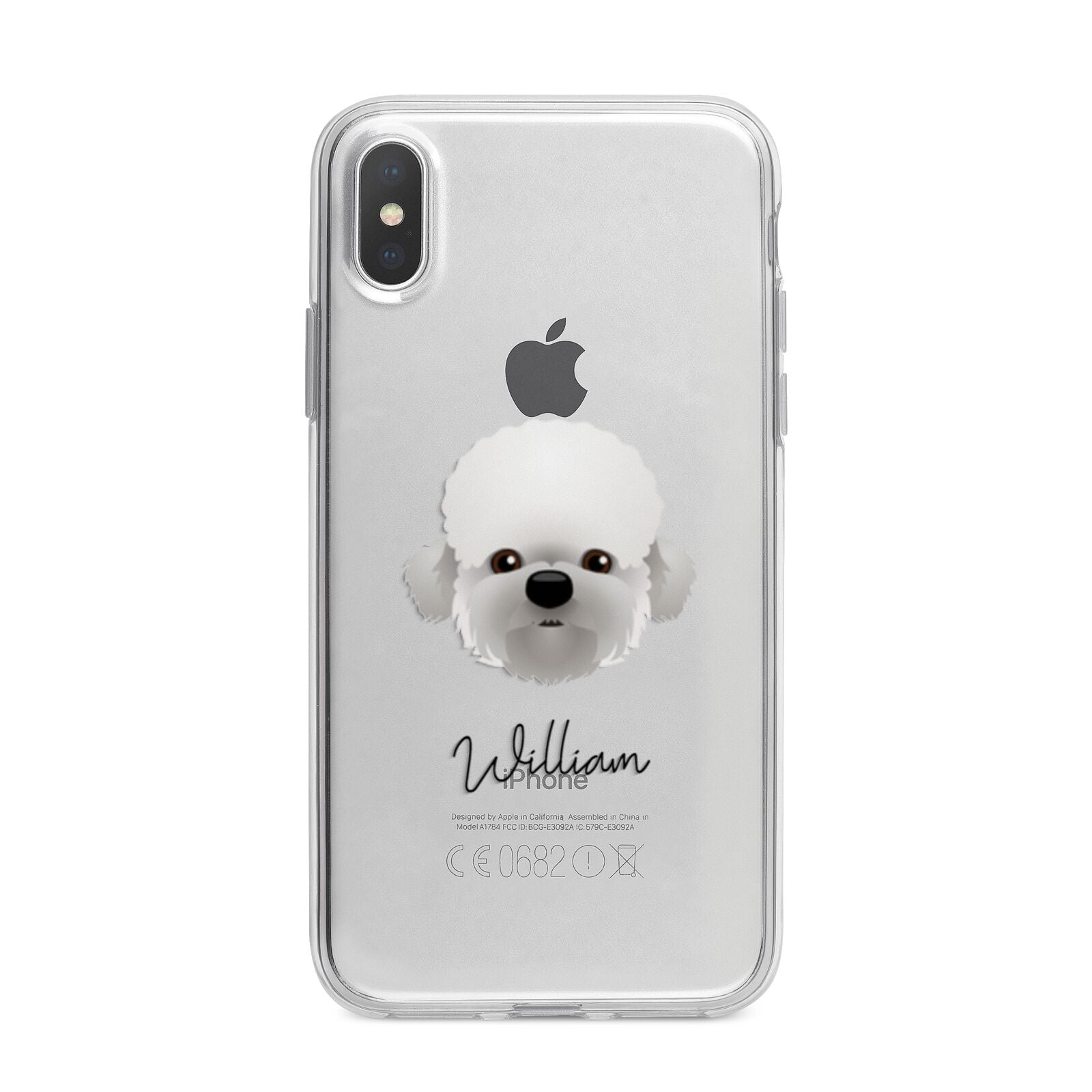 Dandie Dinmont Terrier Personalised iPhone X Bumper Case on Silver iPhone Alternative Image 1