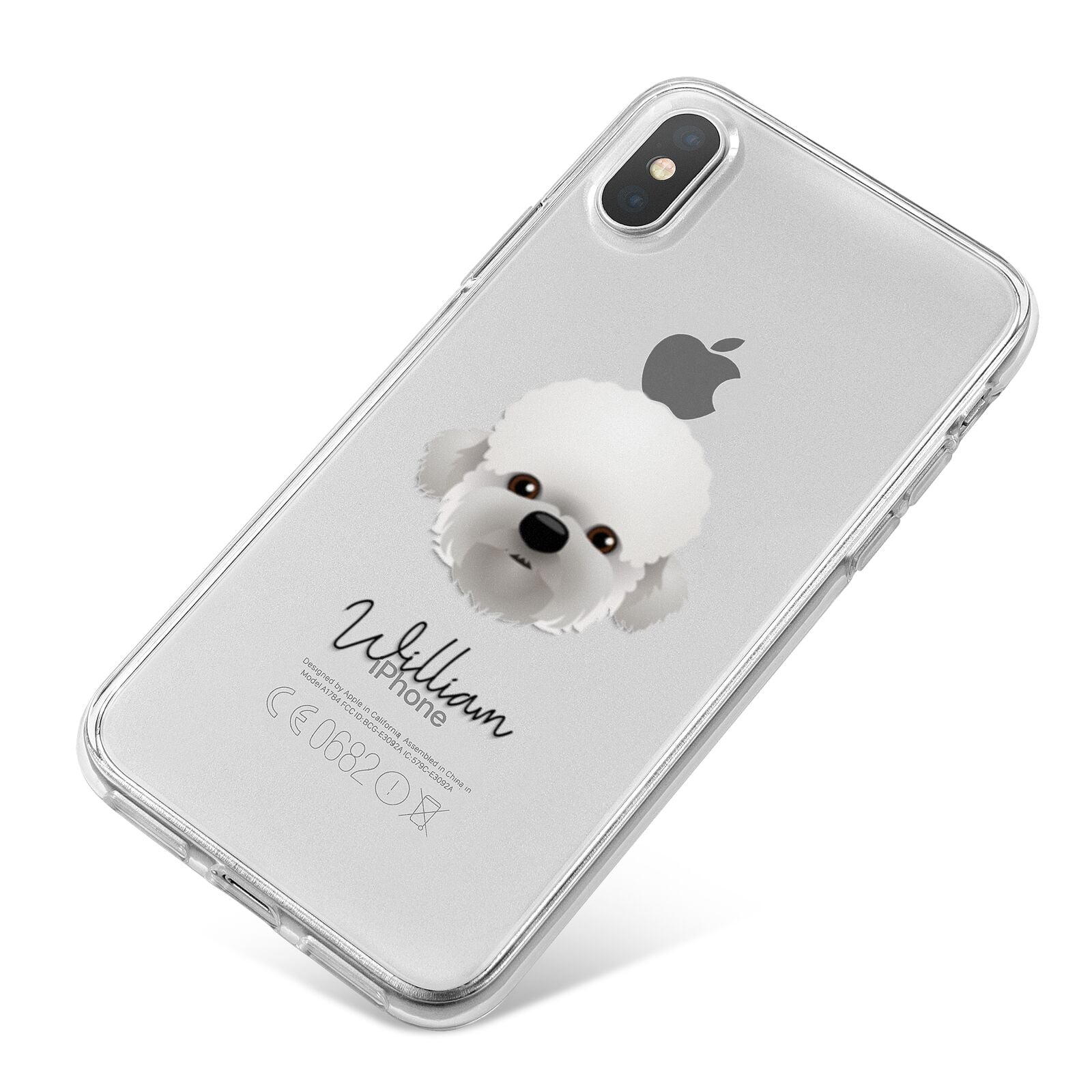 Dandie Dinmont Terrier Personalised iPhone X Bumper Case on Silver iPhone