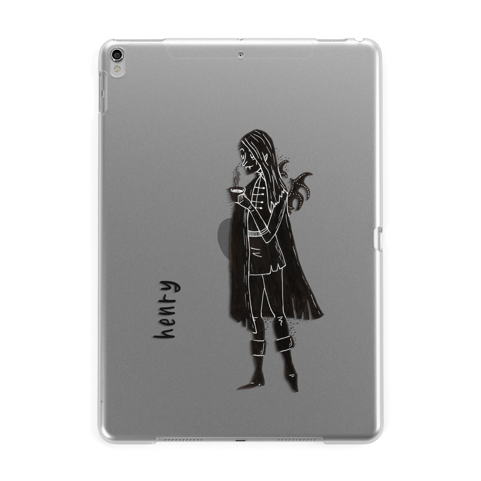 Dark Caped Vamp Apple iPad Silver Case