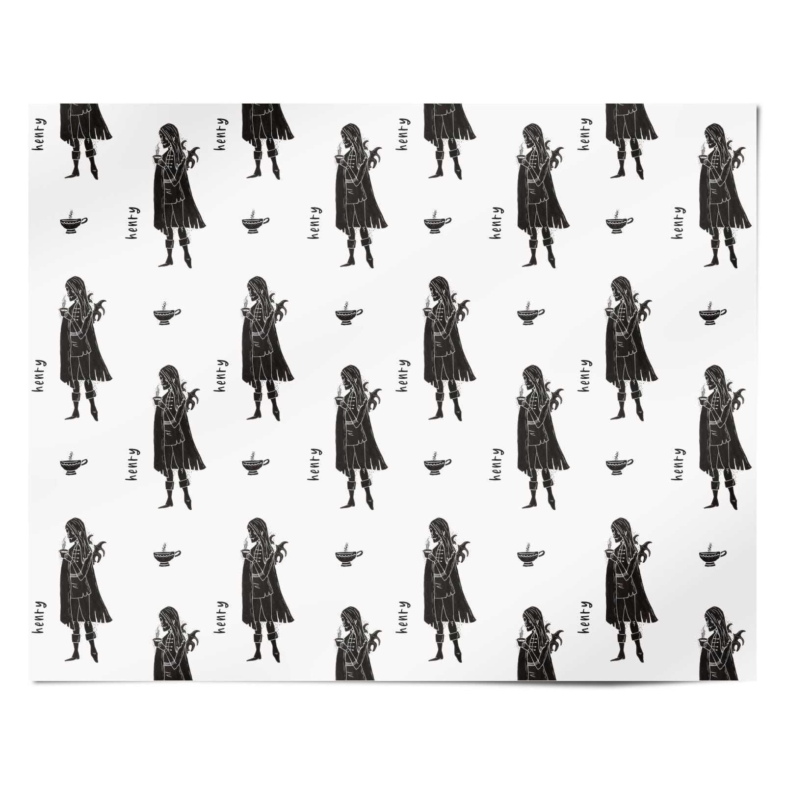 Dark Caped Vamp Personalised Wrapping Paper Alternative