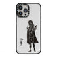 Dark Caped Vamp iPhone 13 Pro Max Black Impact Case on Silver phone