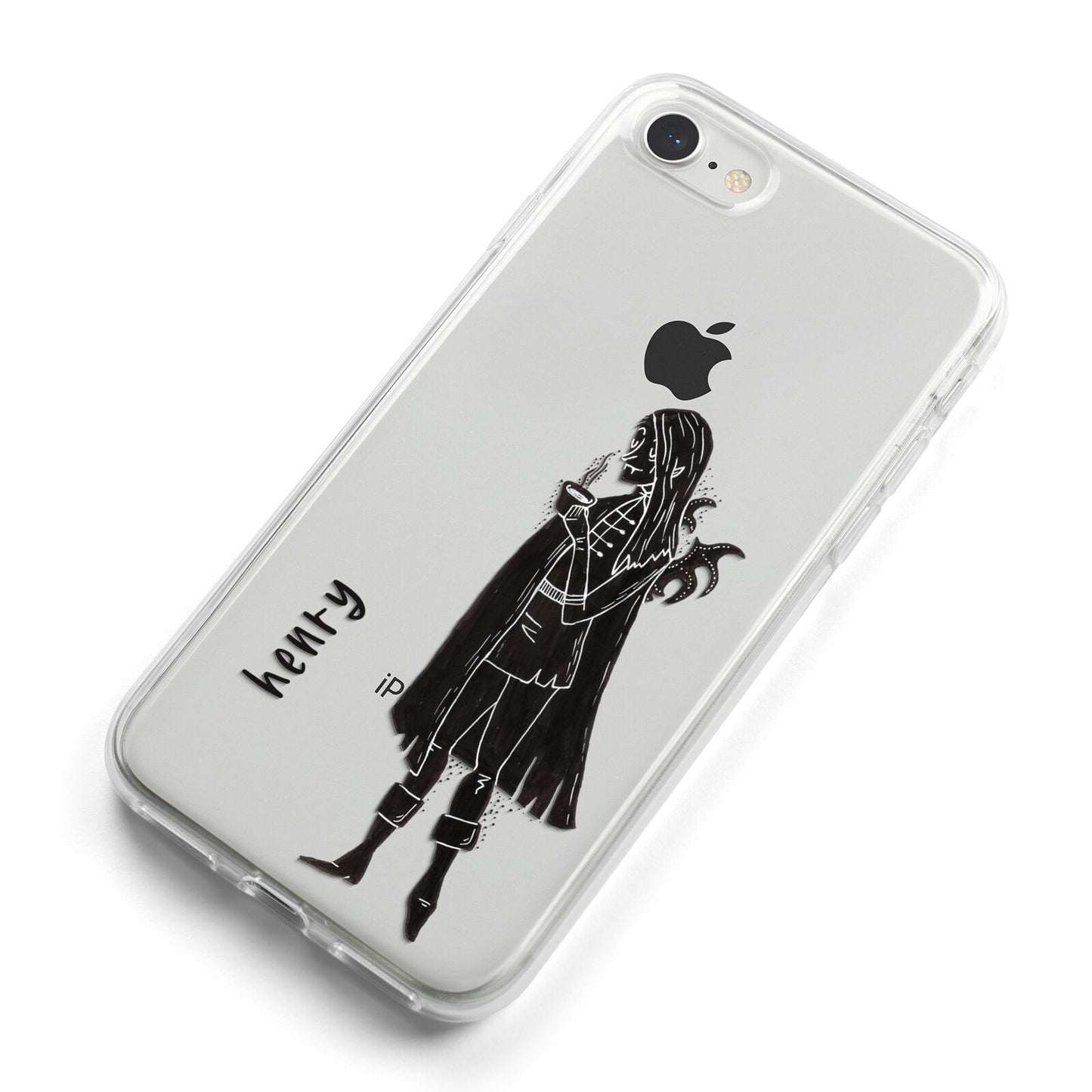 Dark Caped Vamp iPhone 8 Bumper Case on Silver iPhone Alternative Image