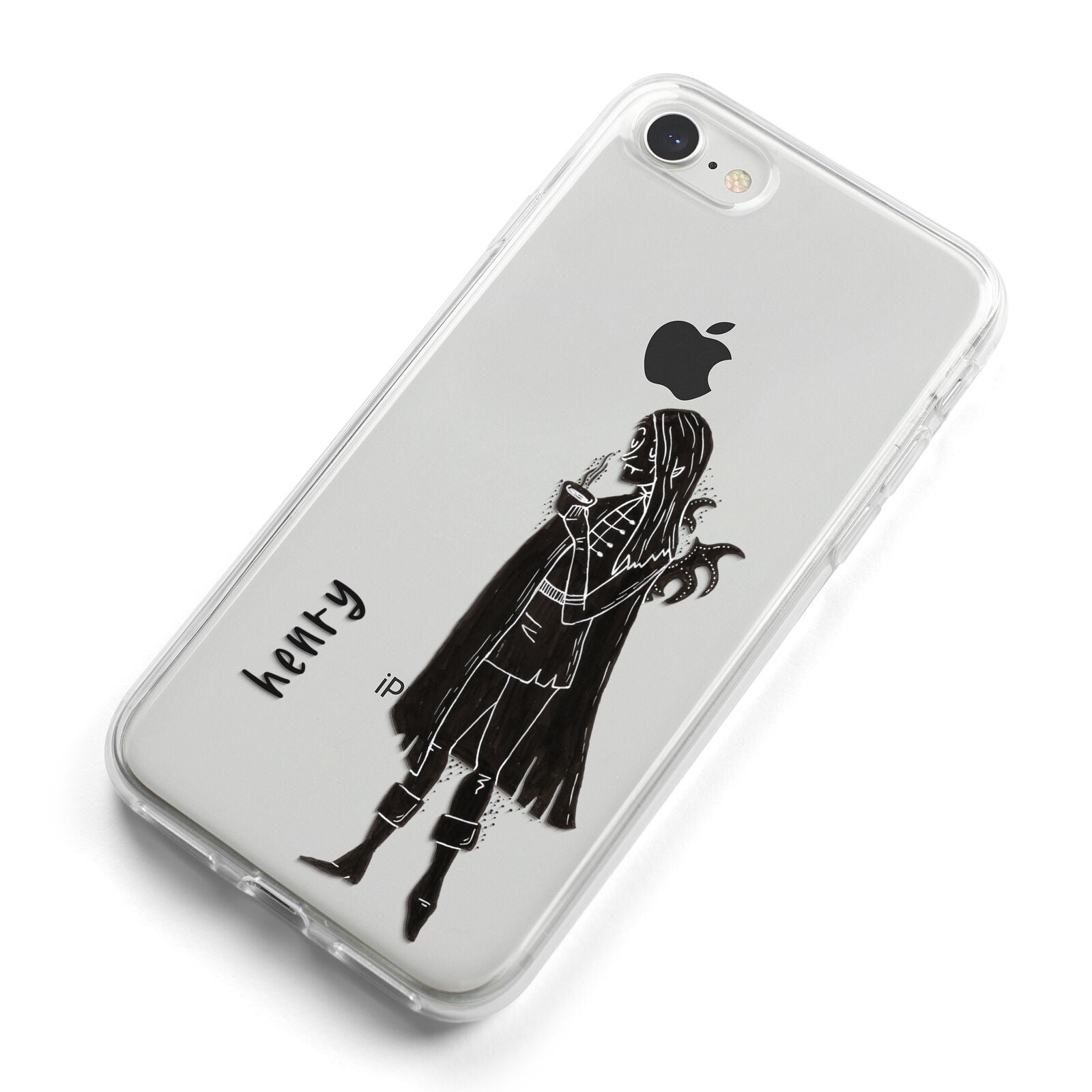 Dark Caped Vamp iPhone 8 Bumper Case on Silver iPhone Alternative Image
