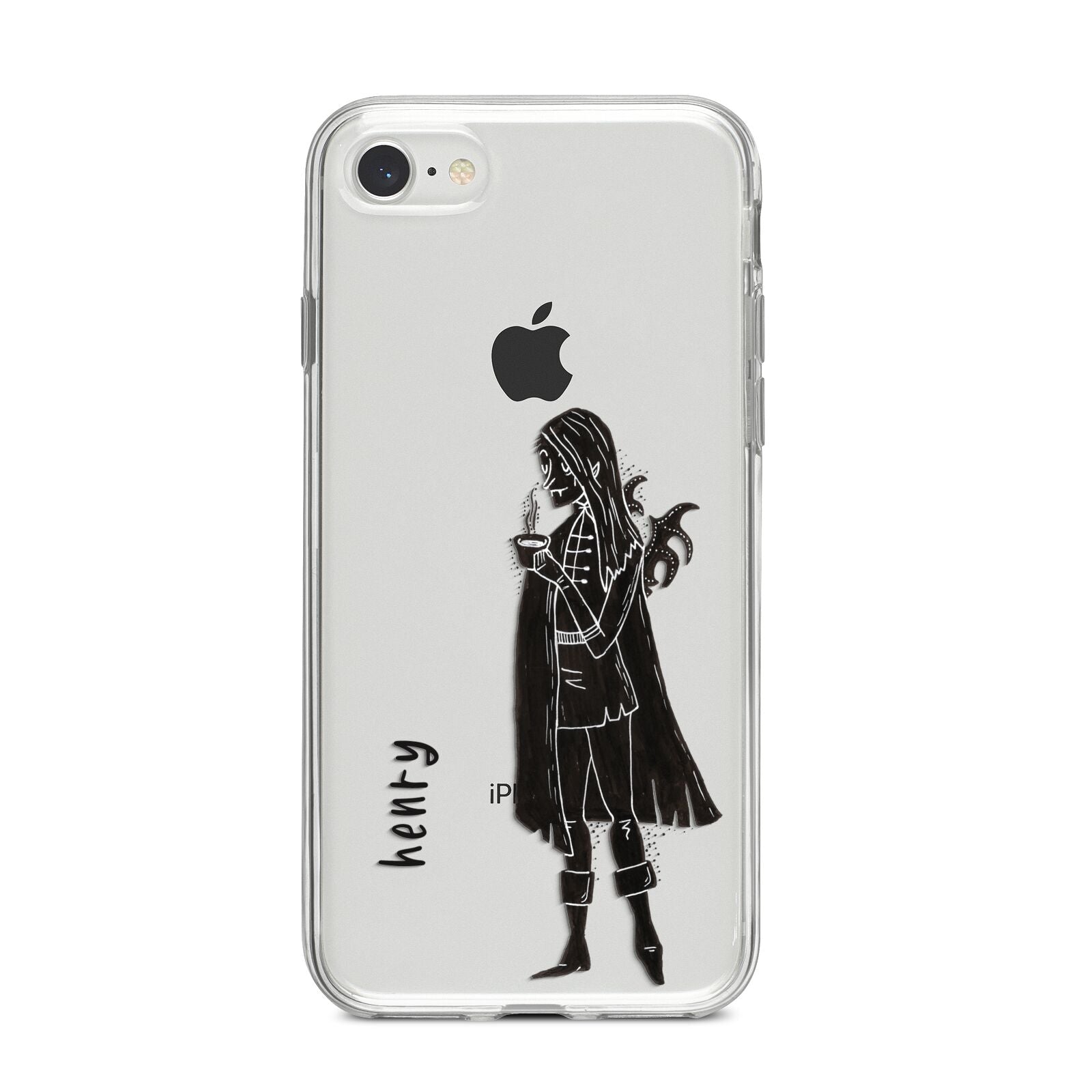 Dark Caped Vamp iPhone 8 Bumper Case on Silver iPhone