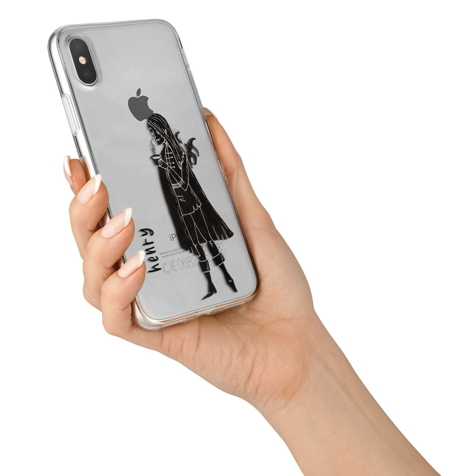Dark Caped Vamp iPhone X Bumper Case on Silver iPhone Alternative Image 2
