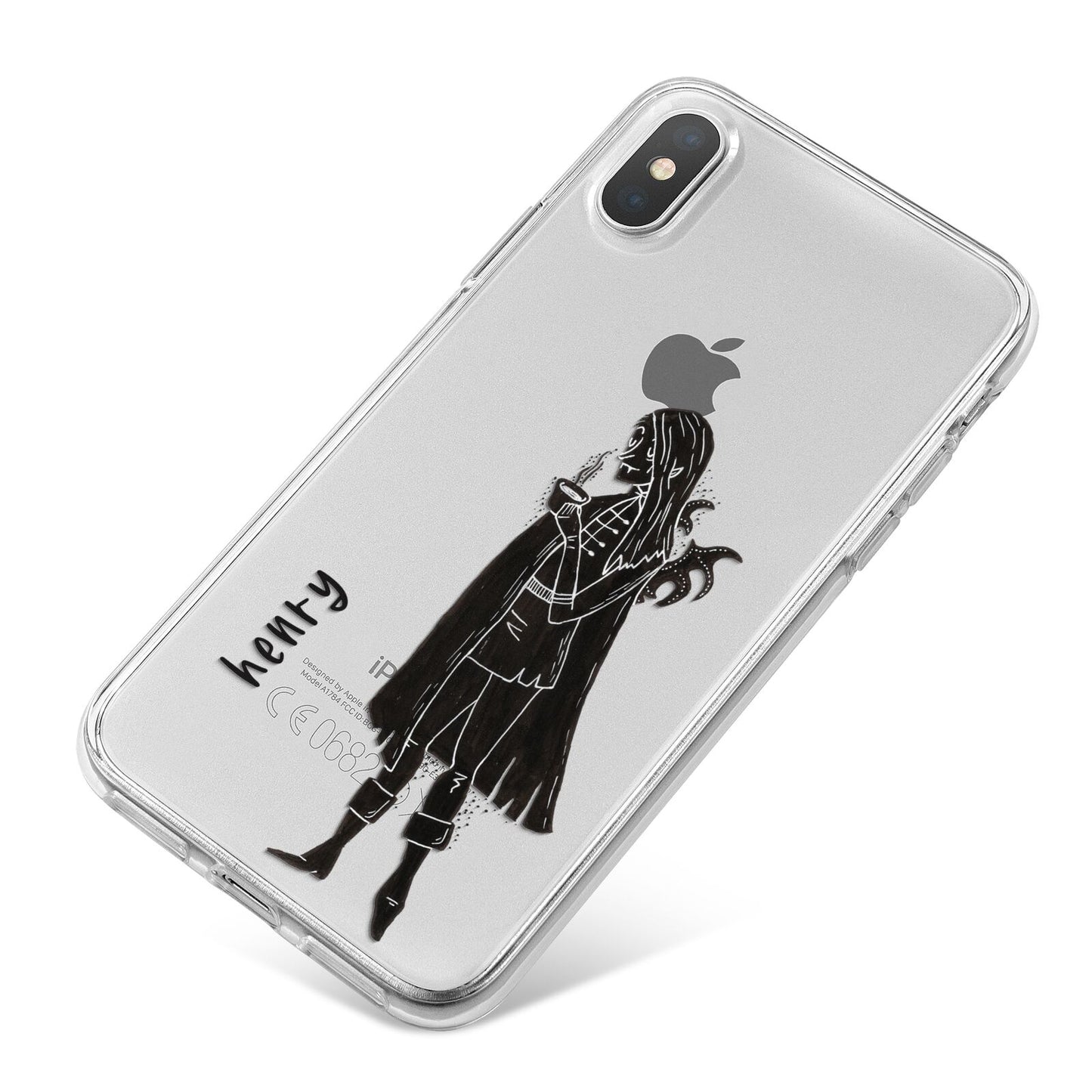 Dark Caped Vamp iPhone X Bumper Case on Silver iPhone