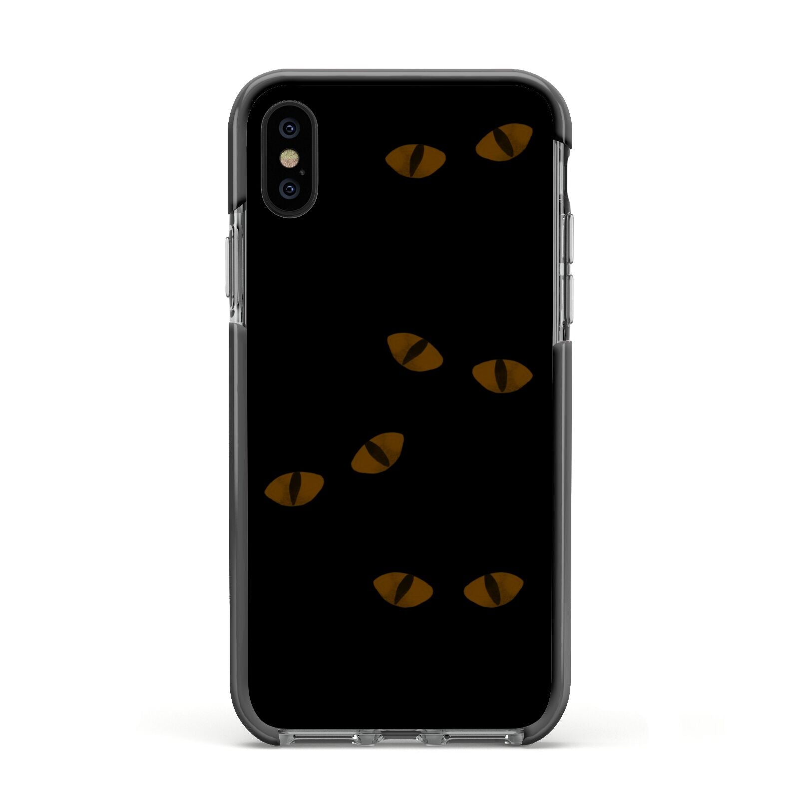 Darkness Eyes Apple iPhone Xs Impact Case Black Edge on Black Phone