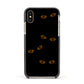Darkness Eyes Apple iPhone Xs Impact Case Black Edge on Gold Phone