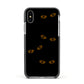 Darkness Eyes Apple iPhone Xs Impact Case Black Edge on Silver Phone