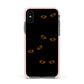 Darkness Eyes Apple iPhone Xs Impact Case Pink Edge on Black Phone
