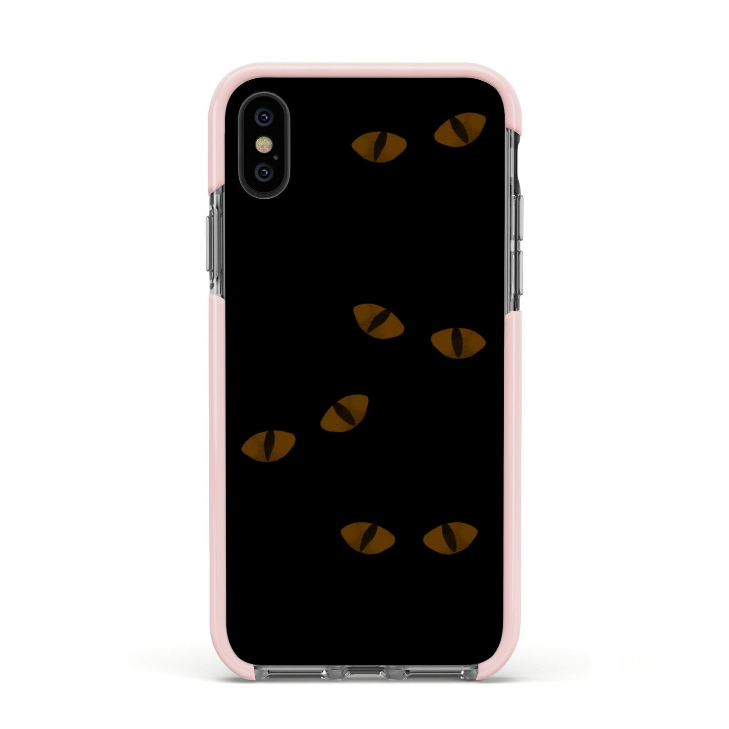 Darkness Eyes Apple iPhone Xs Impact Case Pink Edge on Black Phone