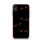 Darkness Eyes Apple iPhone Xs Impact Case Pink Edge on Gold Phone