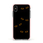 Darkness Eyes Apple iPhone Xs Impact Case Pink Edge on Silver Phone