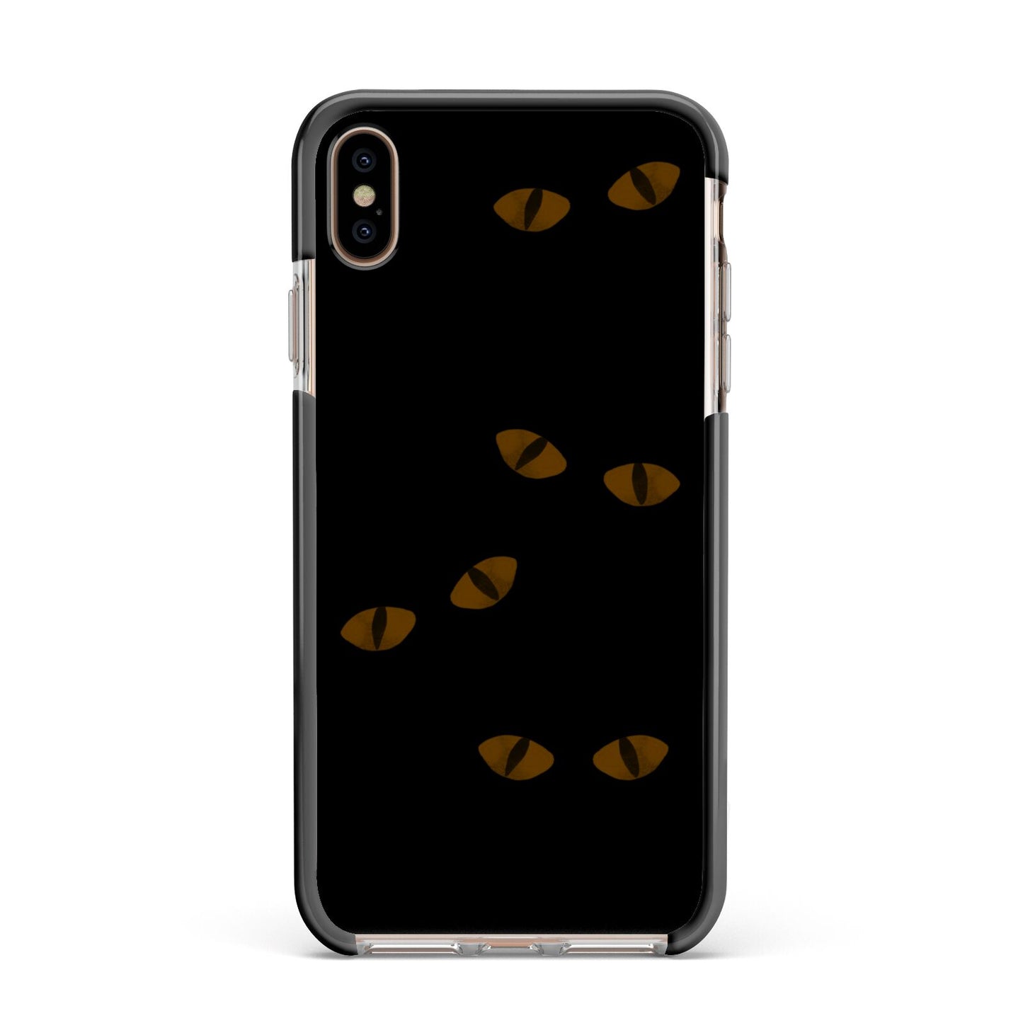 Darkness Eyes Apple iPhone Xs Max Impact Case Black Edge on Gold Phone