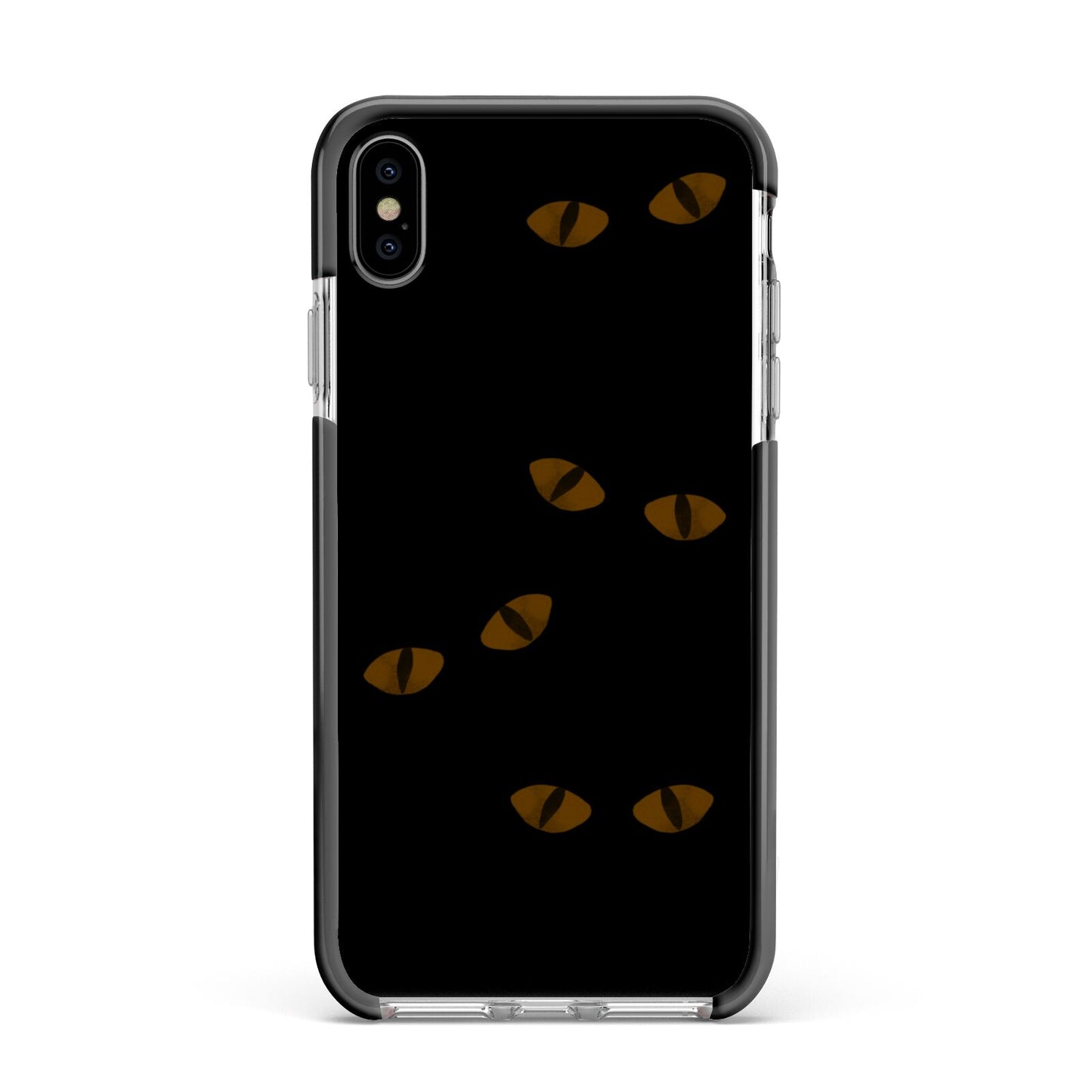 Darkness Eyes Apple iPhone Xs Max Impact Case Black Edge on Silver Phone