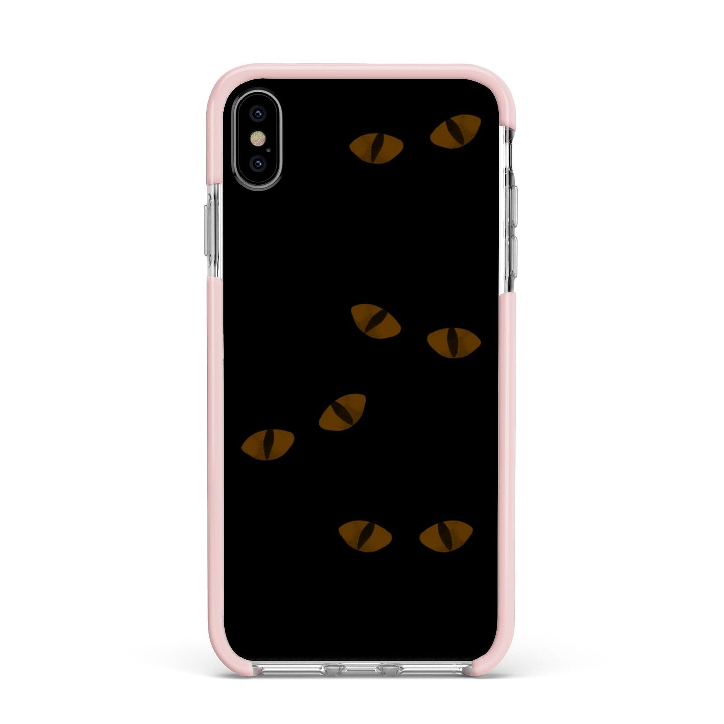 Darkness Eyes Apple iPhone Xs Max Impact Case Pink Edge on Silver Phone