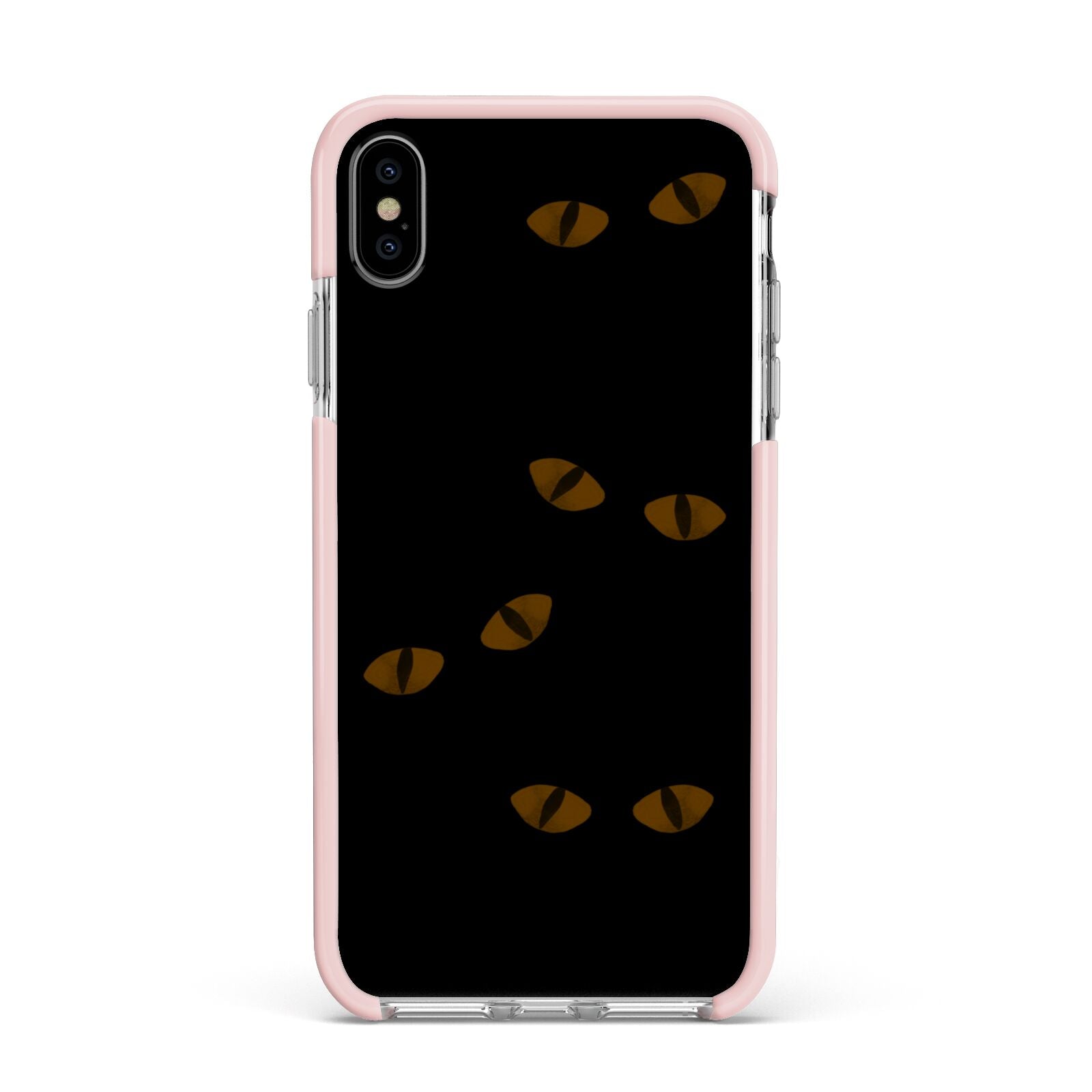 Darkness Eyes Apple iPhone Xs Max Impact Case Pink Edge on Silver Phone