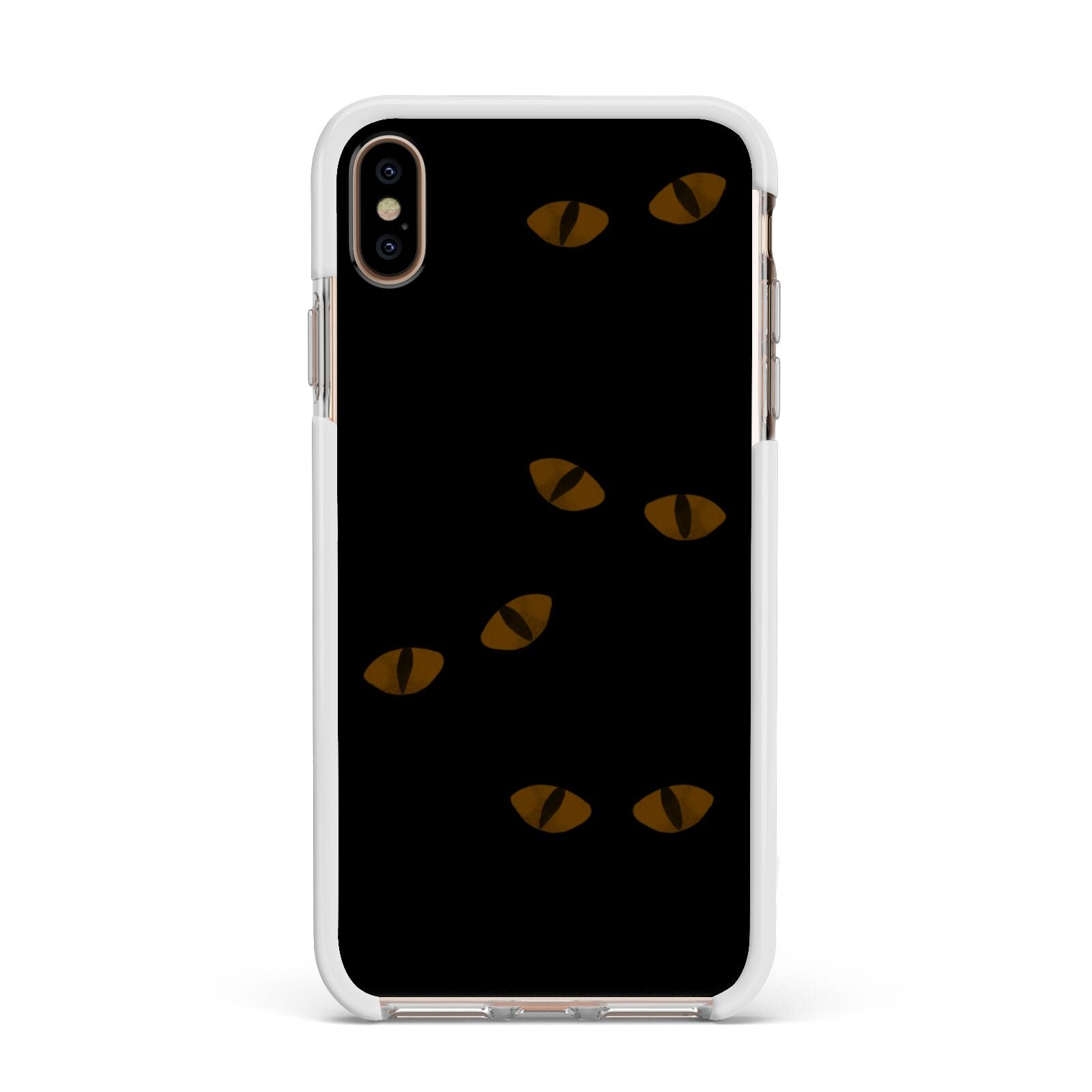 Darkness Eyes Apple iPhone Xs Max Impact Case White Edge on Gold Phone