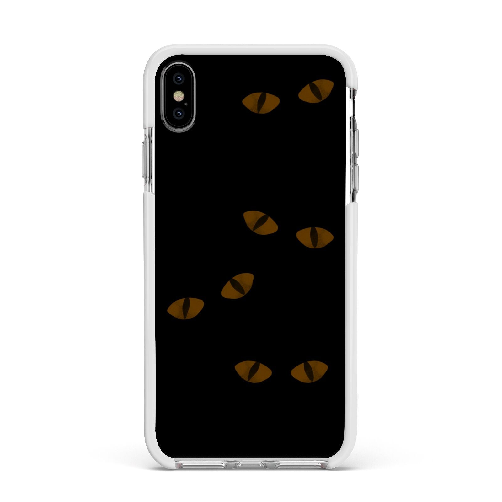 Darkness Eyes Apple iPhone Xs Max Impact Case White Edge on Silver Phone