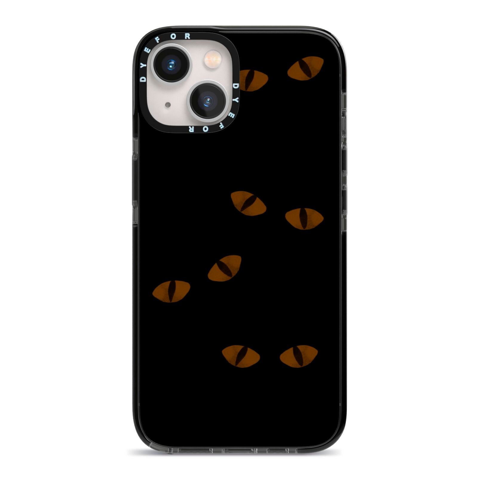 Darkness Eyes iPhone 13 Black Impact Case on Silver phone